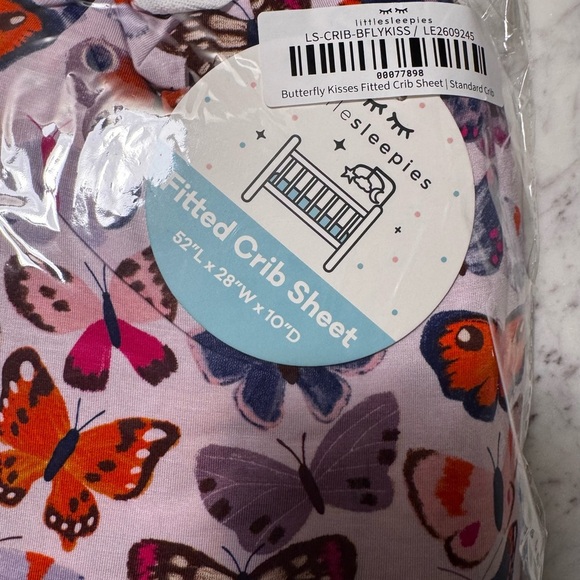 Little Sleepies Butterfly Kisses Standard Crib Sheet - NEW - Picture 2 of 3